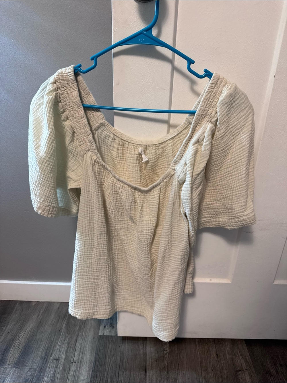Maurices Cream Gauze Peasant Blouse